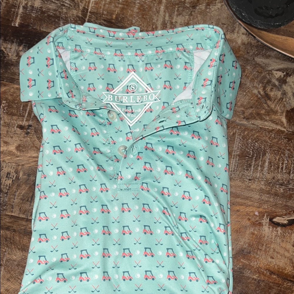 BURLEBO Aqua Polo with Golf Pattern
